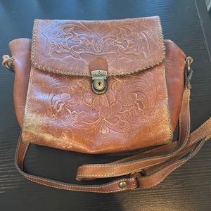 Patricia Nash Tooled leather Dante Florence Cross Body bag